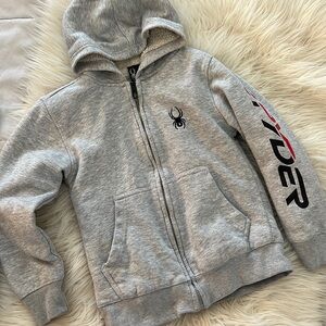 Boys Fleece Lined Spyder Zip Up Hoodie S (8)